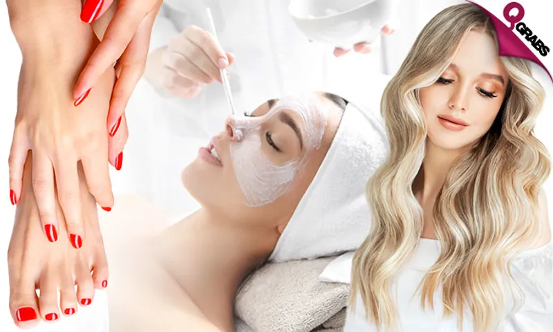 Salon Hair Color Packages with Deep Cleansing Facial, Express Mani-Pedi & More!